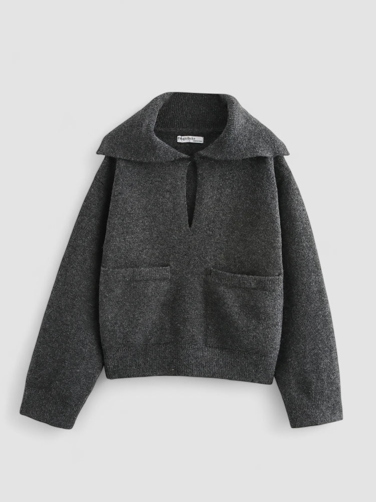 Bergström | Stickad Jacquard Tröja med Krage